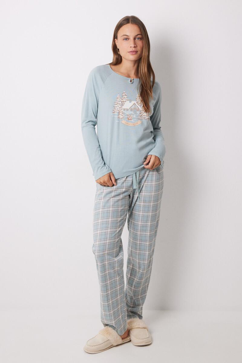 women'secret Pijama largo 100% algodón cuadros navideños COMPRAR AHORA