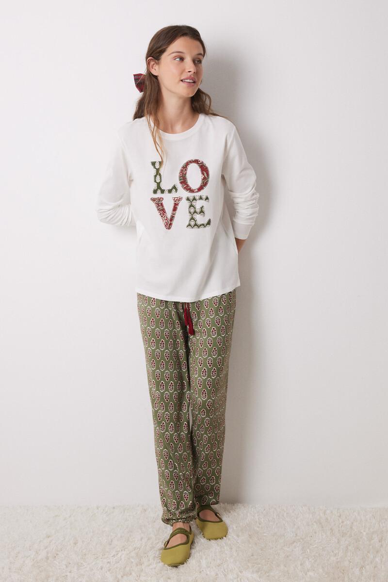 women'secret Camiseta manga larga 100% algodón LOVE Promoción por tiempo limitado