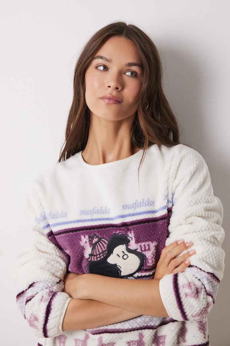 women'secret Pijama largo terciopelo relieve Mafalda Solo hoy