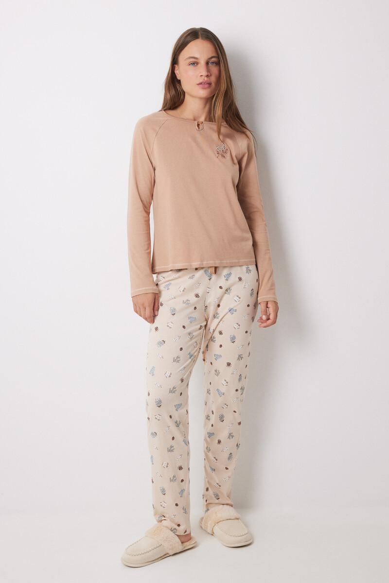women'secret Pijama largo 100% algodón motivos navideños
