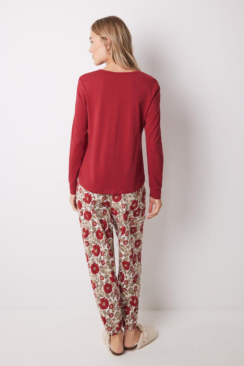 women'secret Camiseta manga larga 100% algodón rojo Liquidación