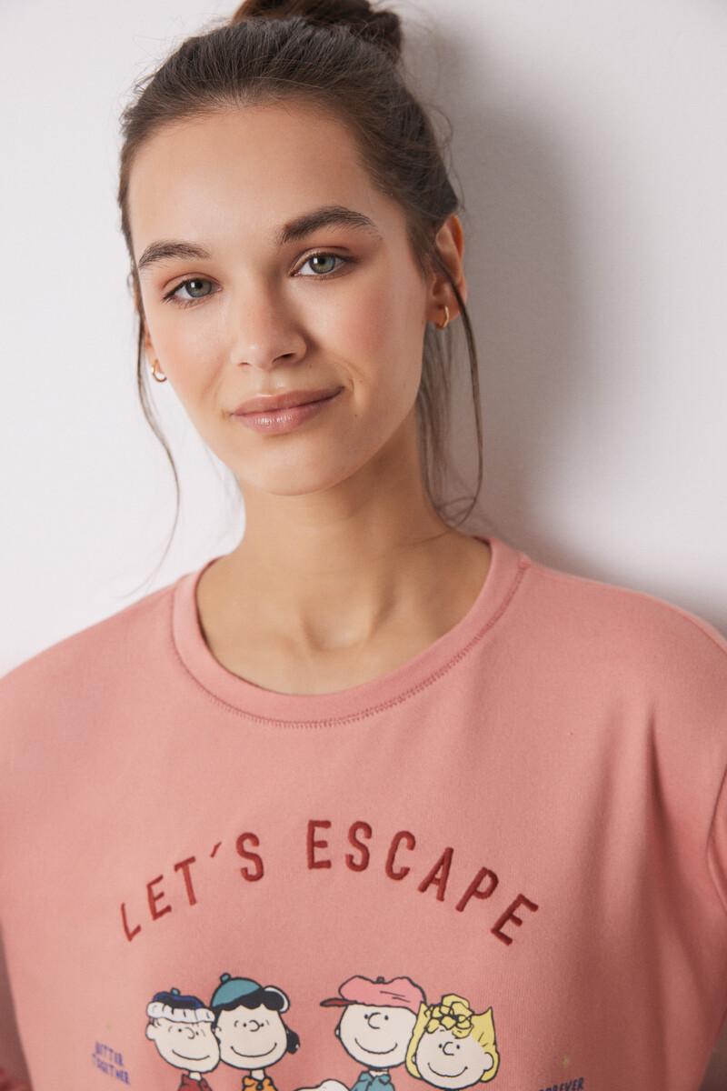 women'secret Pijama largo súper soft rosa Snoopy Ofertas de temporada