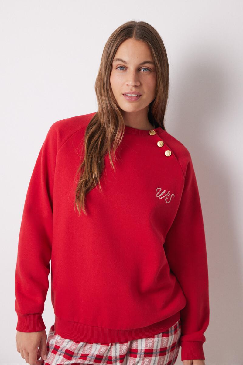 women'secret Sudadera felpa algodón roja Ofertas