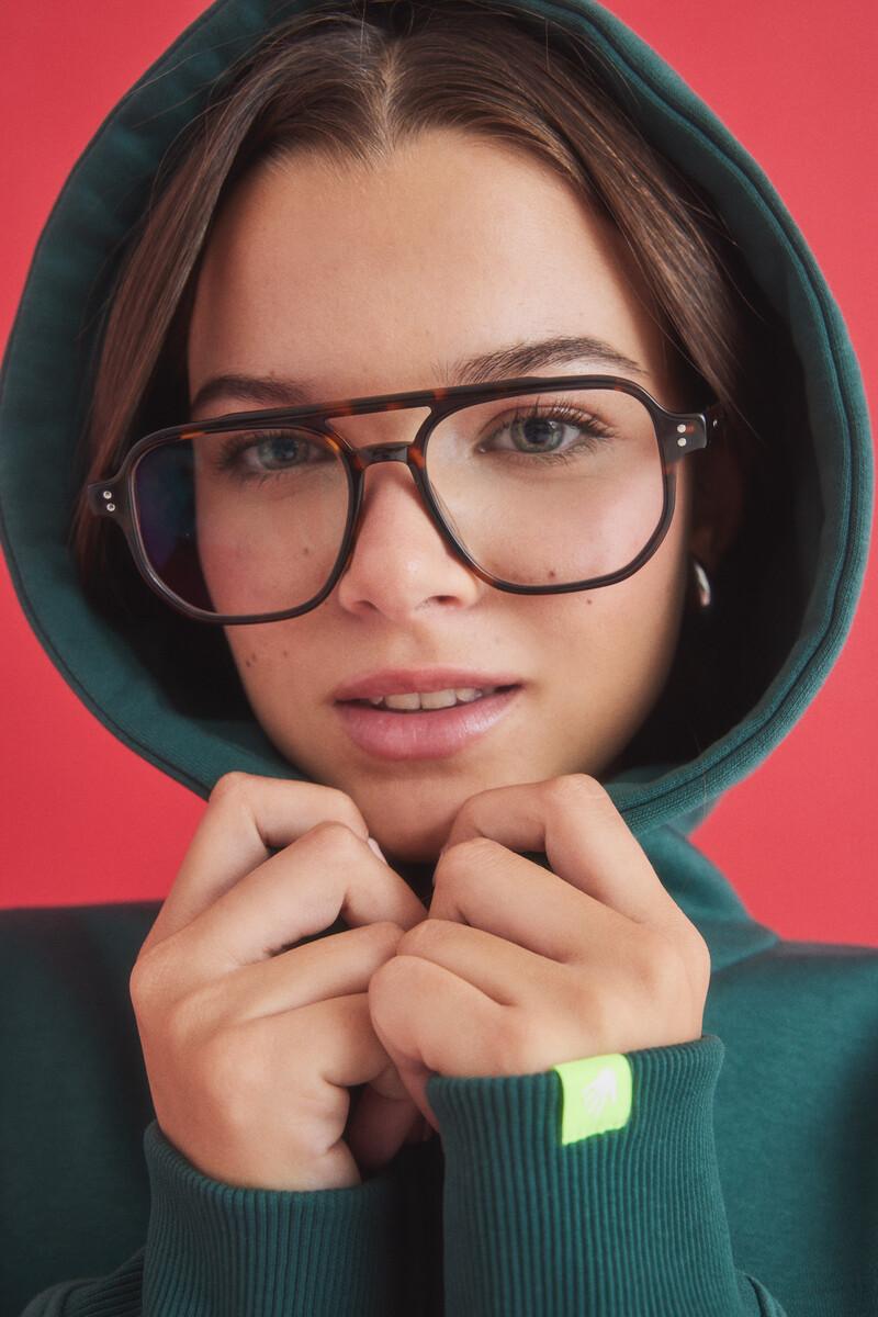 women'secret Sudadera capucha felpa verde logo Venta caliente