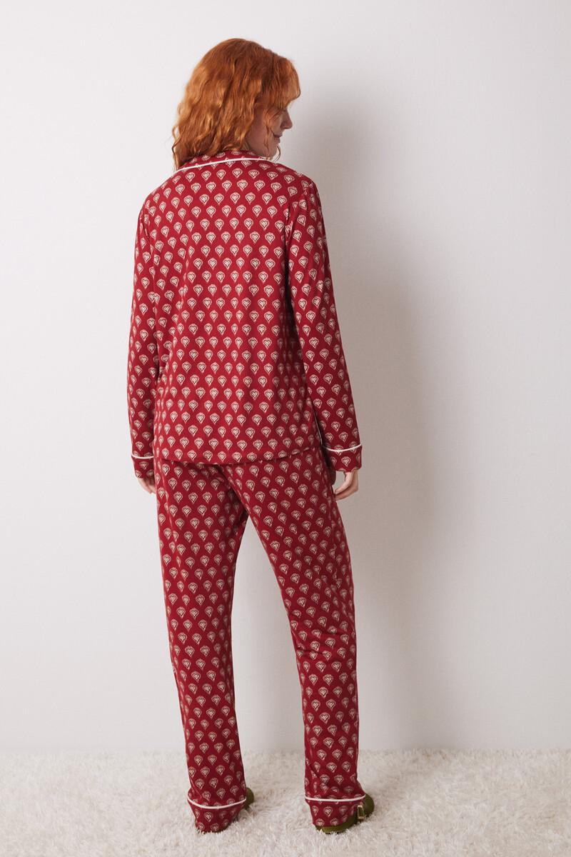 women'secret Pijama camisero largo rojo corazones En oferta