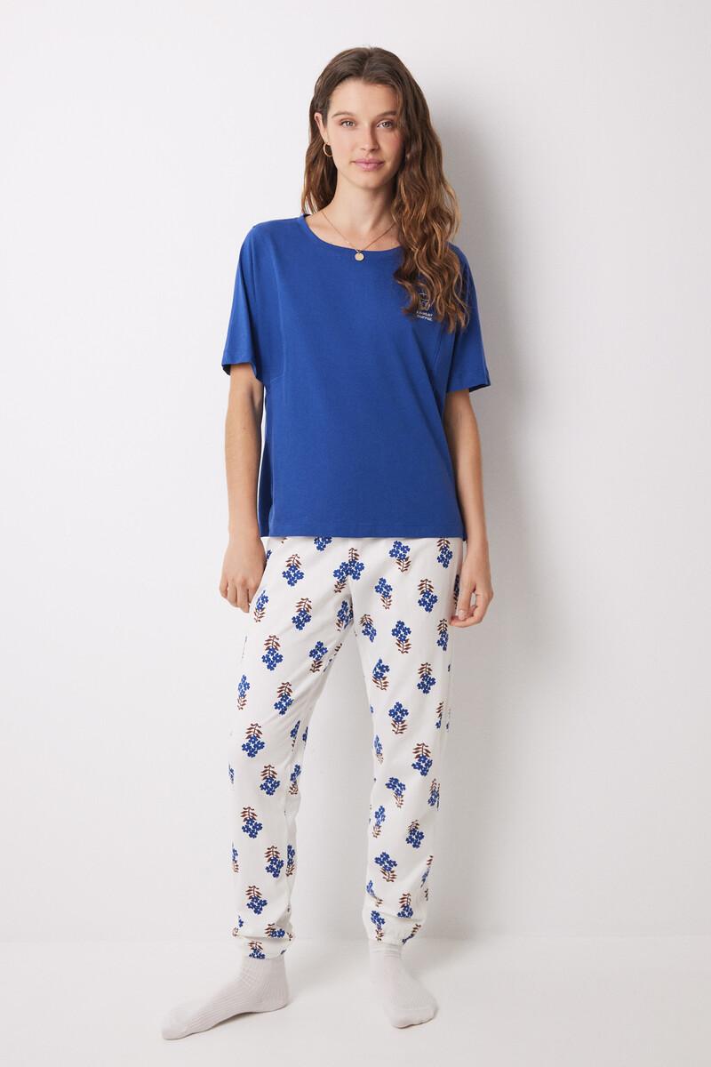 women'secret Camiseta manga corta 100% algodón azul Rebajas baratas