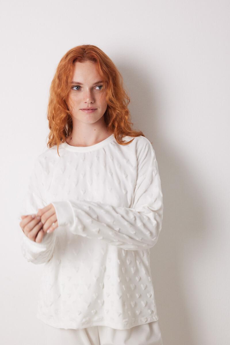women'secret Pijama largo terciopelo suave blanco Ventas relámpago