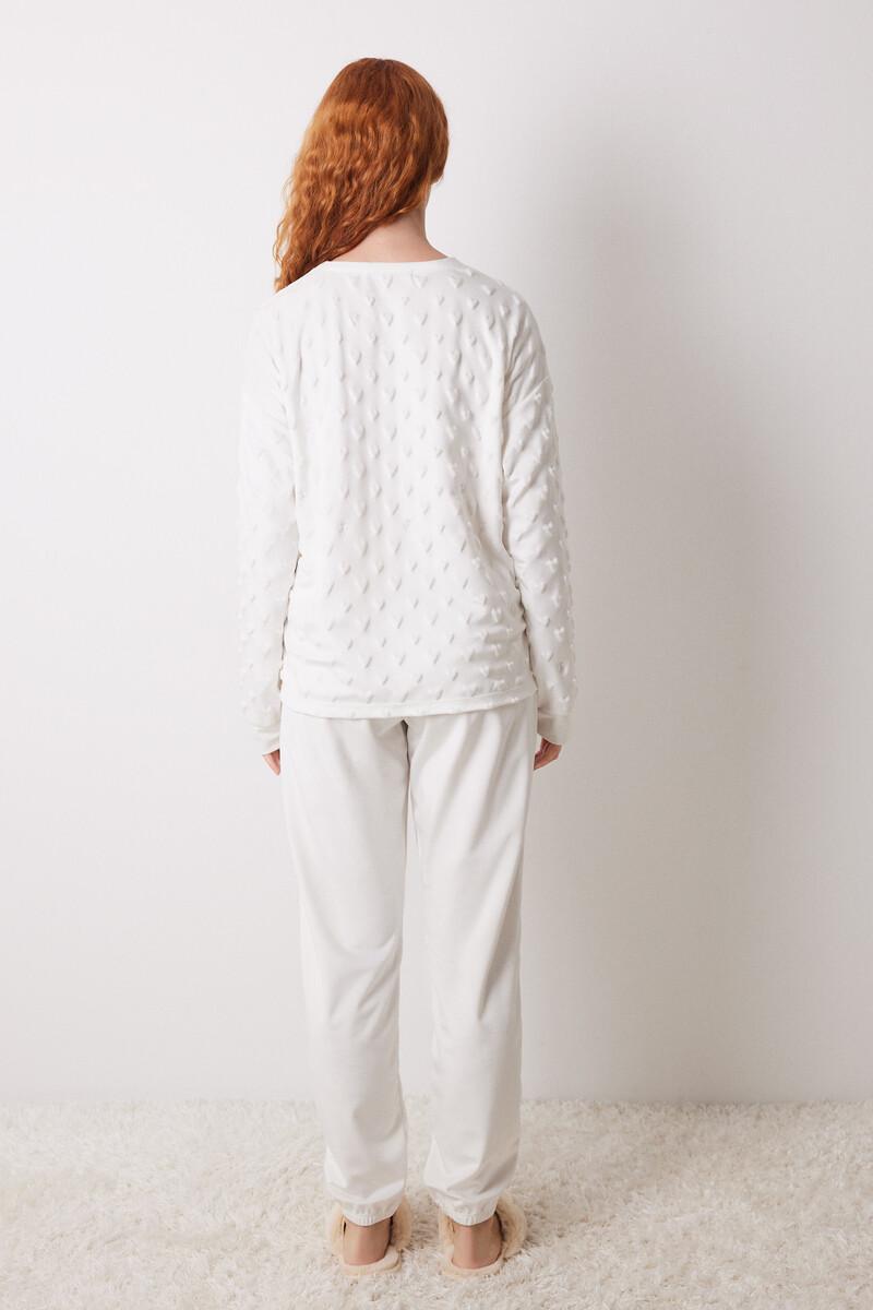women'secret Pijama largo terciopelo suave blanco Ventas relámpago