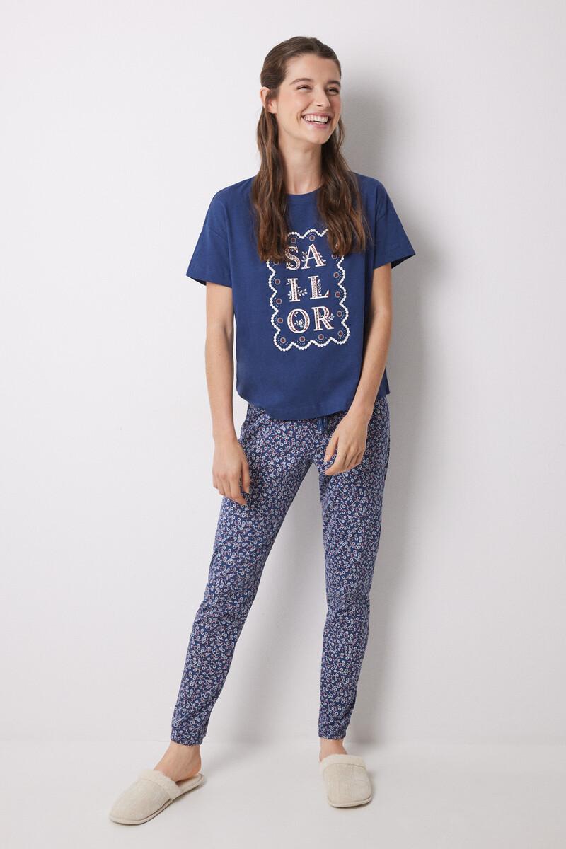 women'secret Camiseta manga corta azul Sailor Descuento