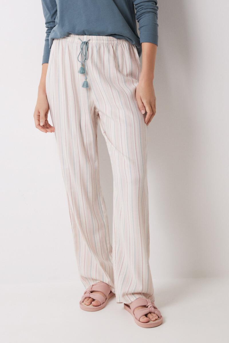 women'secret Pantalón largo franela rayas multicolor Rebajas top