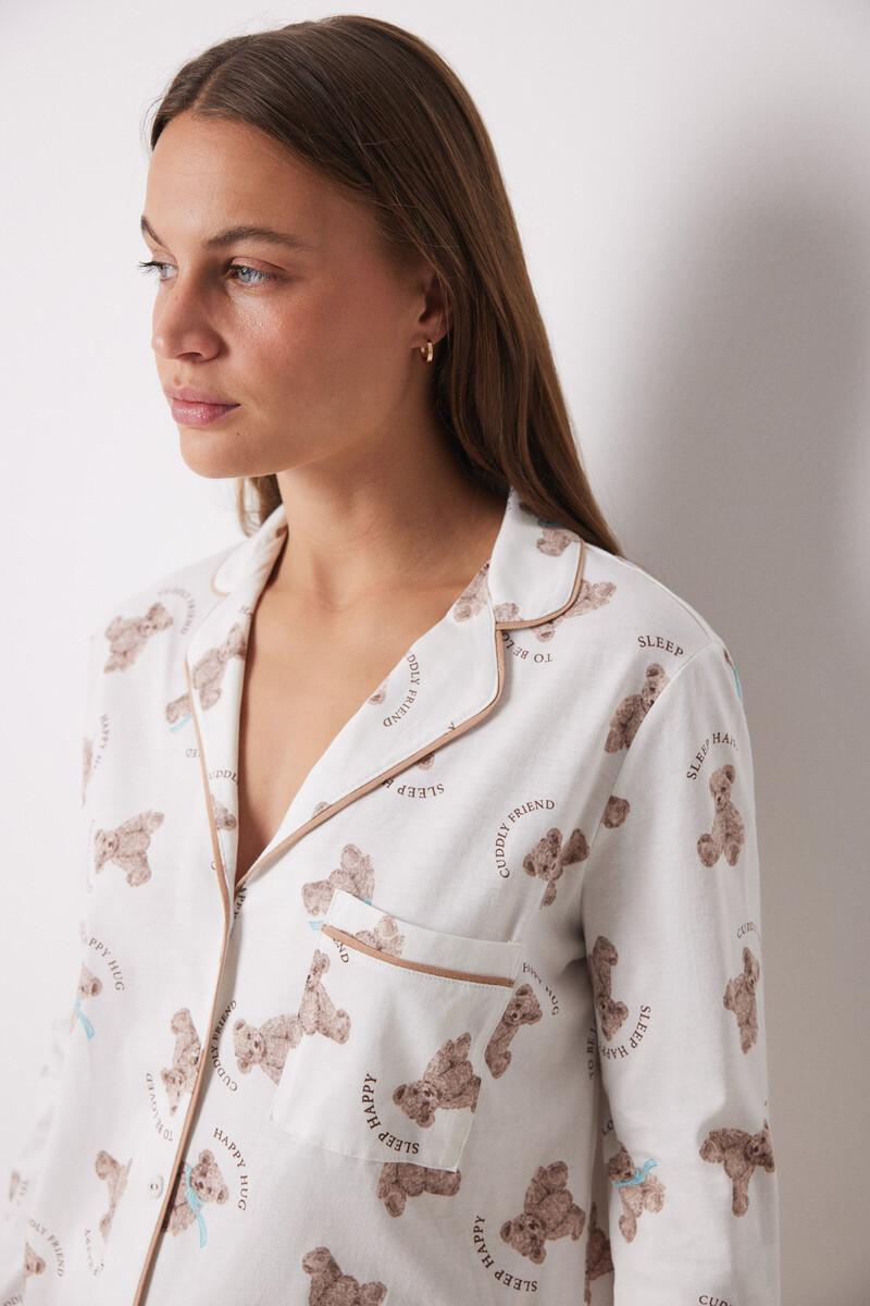 women'secret Pijama largo camisero 100% algodón ositos Últimos 2 días