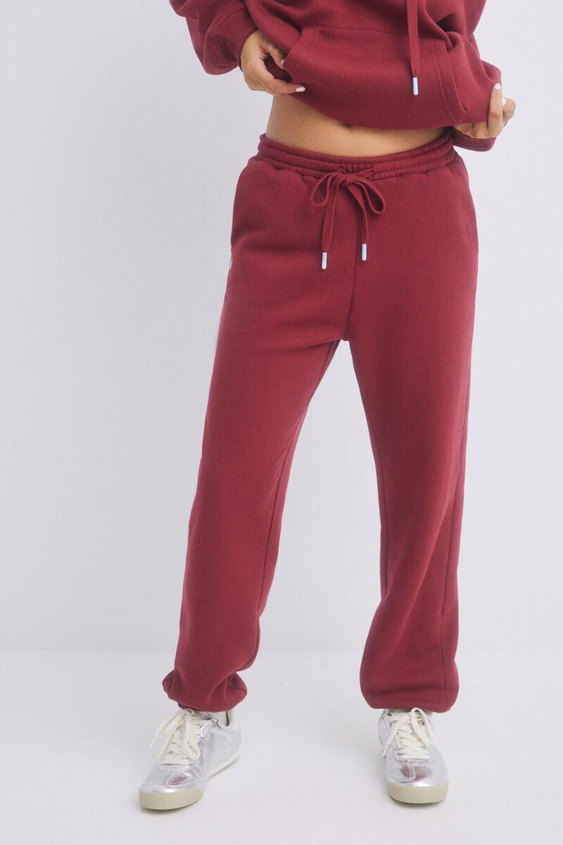 women'secret Pantalón jogger felpa rojo Superdescuento
