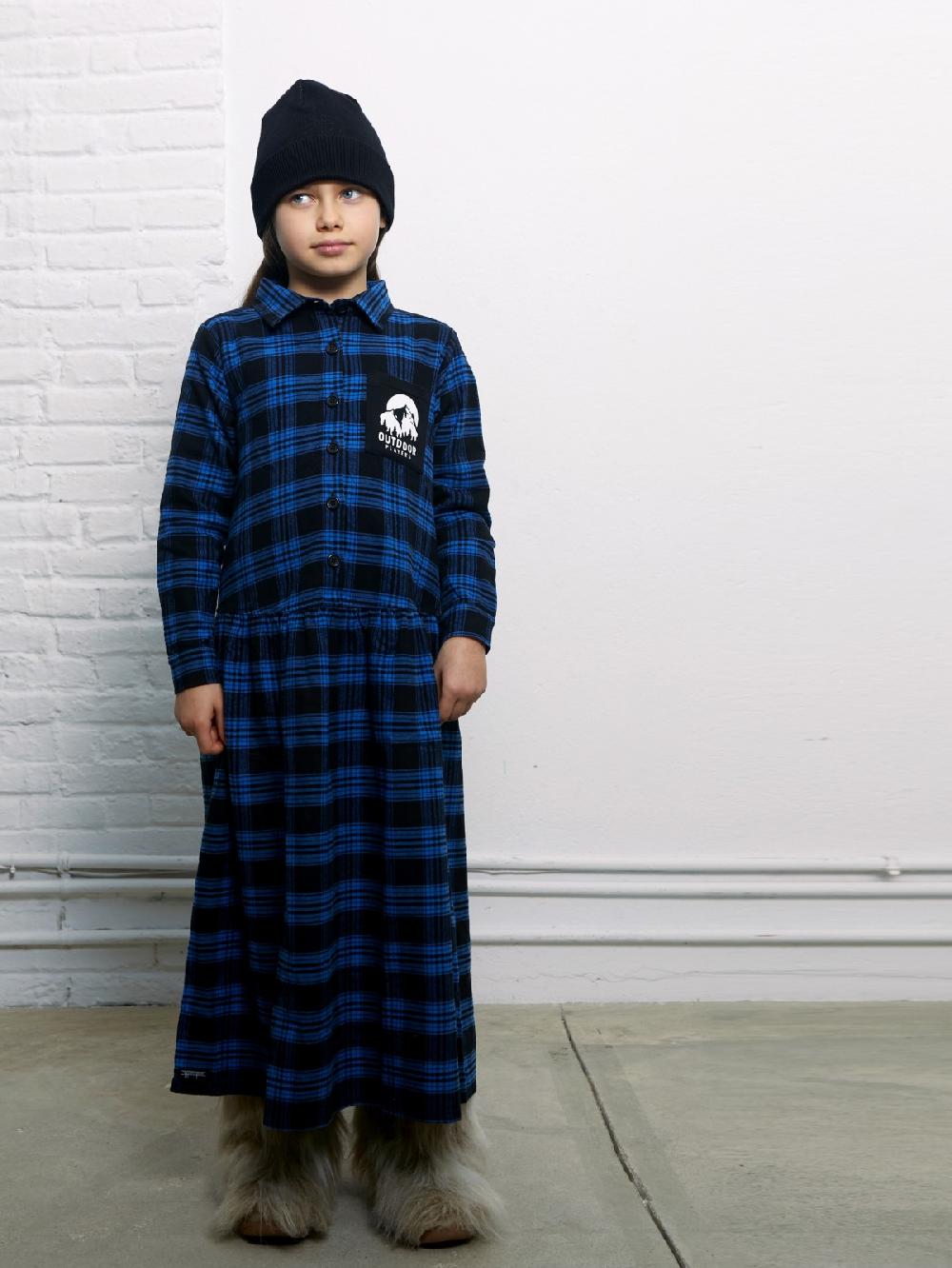 yporqué PLAID LONG DRESS Liquidación