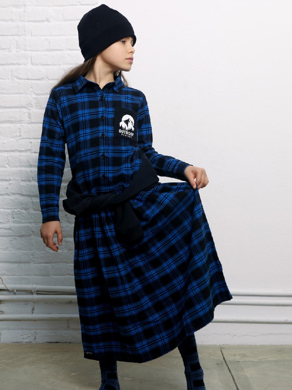 yporqué PLAID LONG DRESS Liquidación