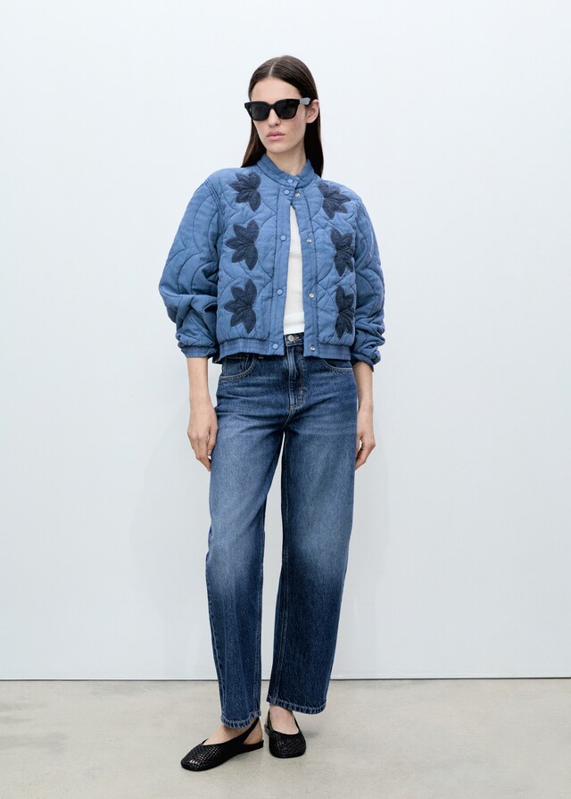 ﻿Mango Chaqueta acolchada bordado flores Precio de fábrica