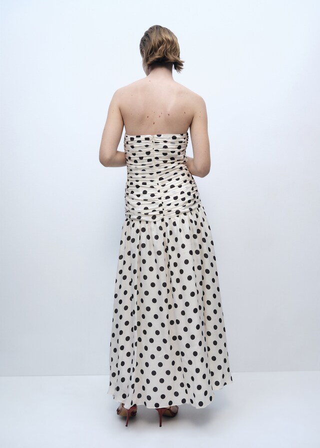 Mango Vestido topos cuerpo drapeado Solo hoy