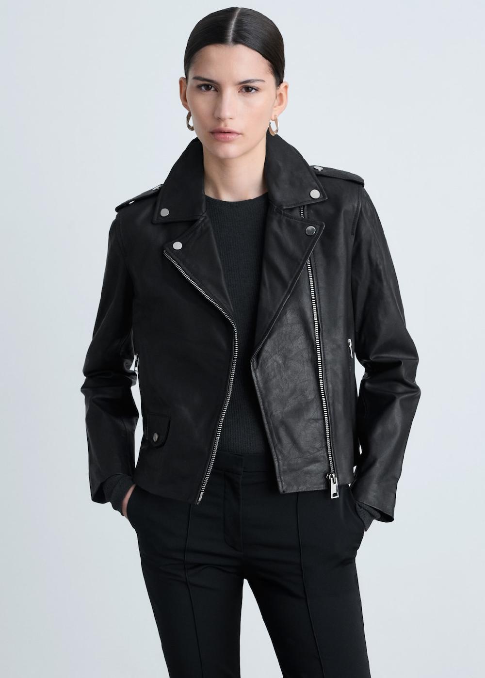 Mango Cazadora biker piel Superdescuento