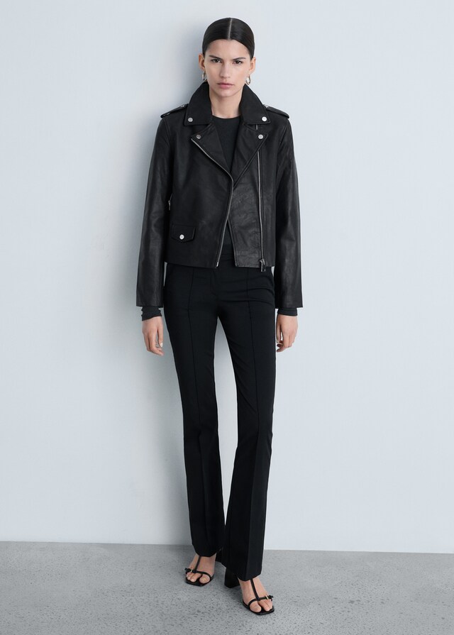 Mango Cazadora biker piel Superdescuento