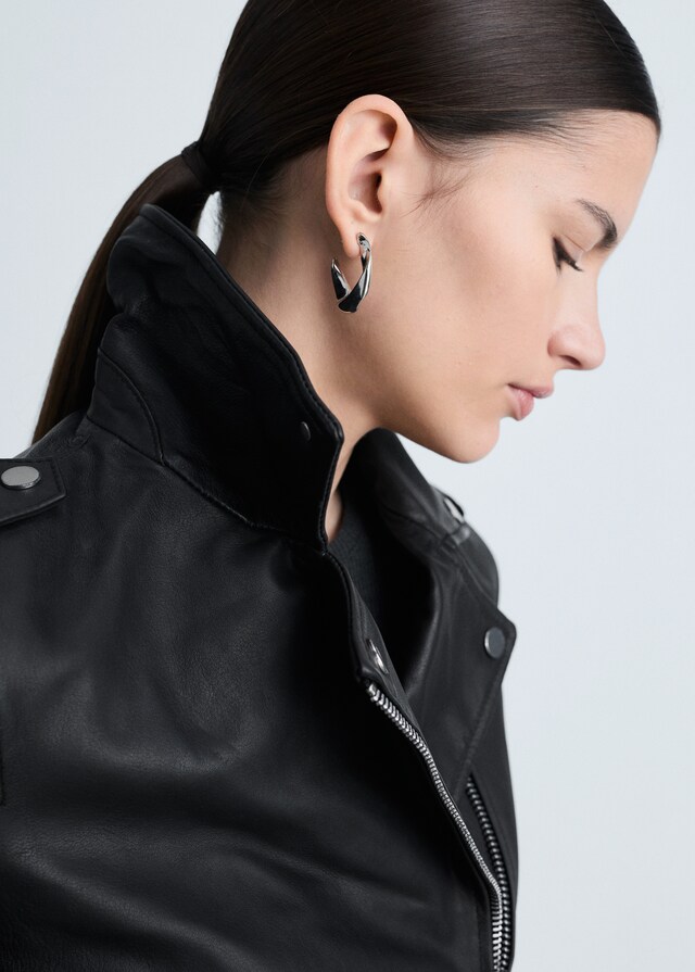 Mango Cazadora biker piel Superdescuento