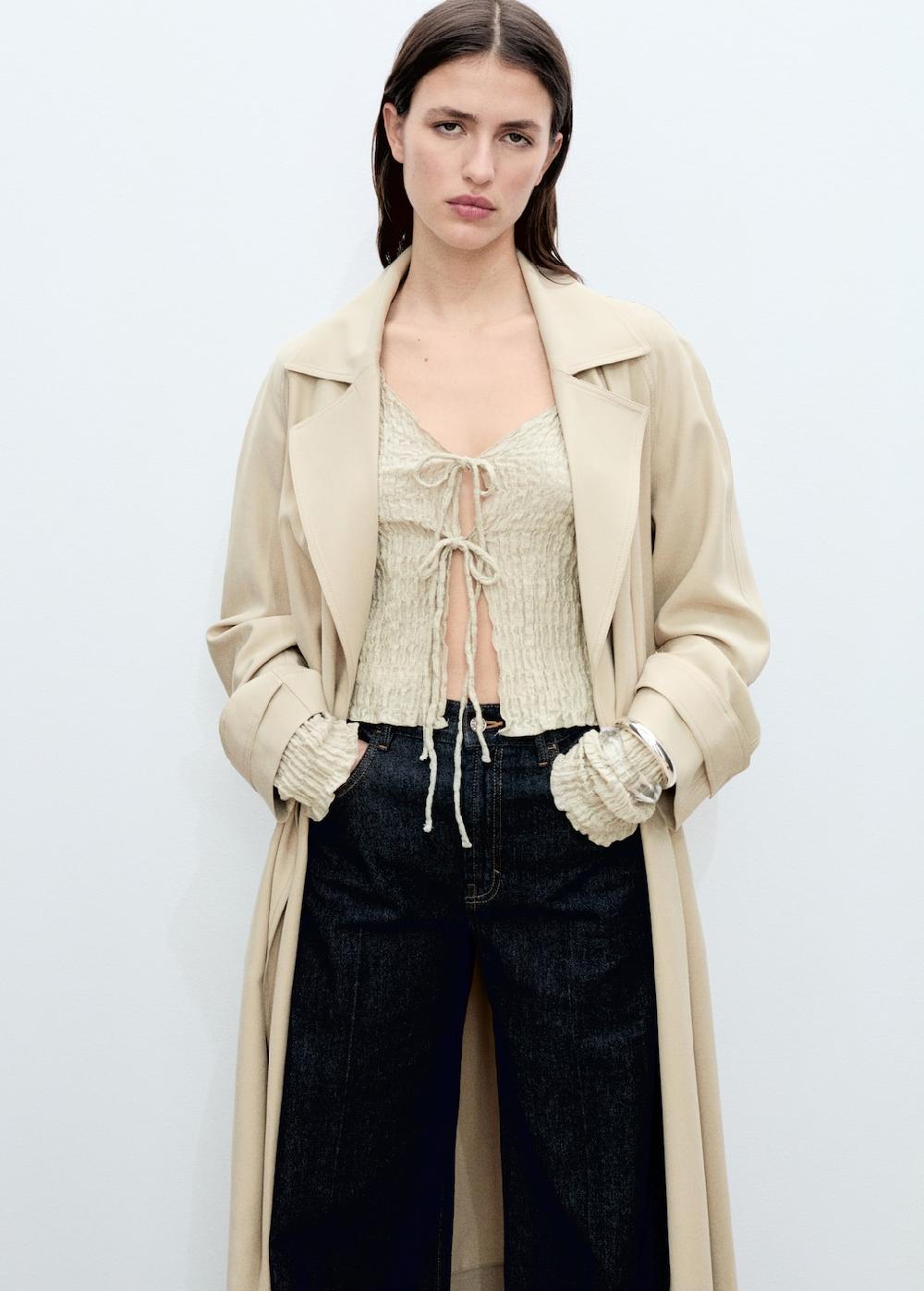 Mango Trench soft cinturón
