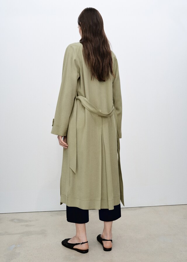 Mango Trench soft cinturón Envío internacional gratuito