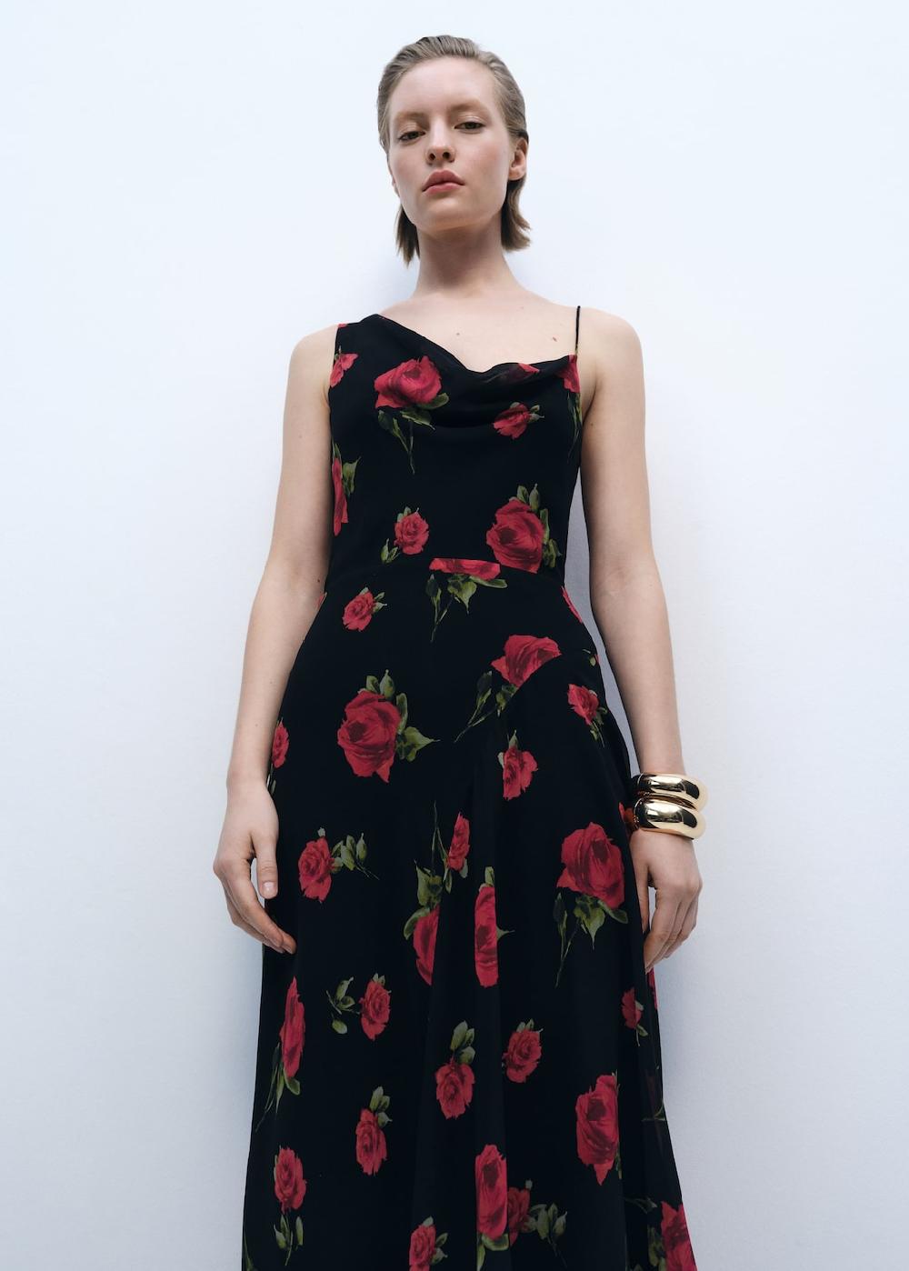 Mango Vestido largo estampado floral Precios de Black Friday