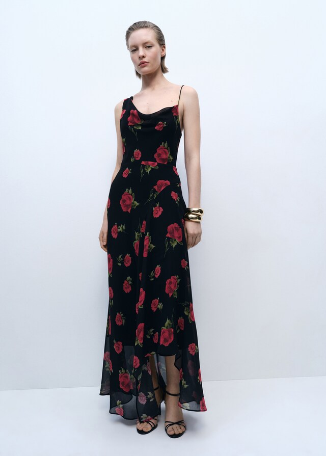 Mango Vestido largo estampado floral Precios de Black Friday