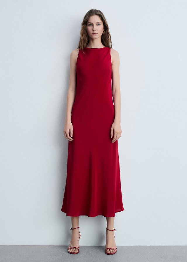 Mango Vestido midi satinado Descuento por venta flash