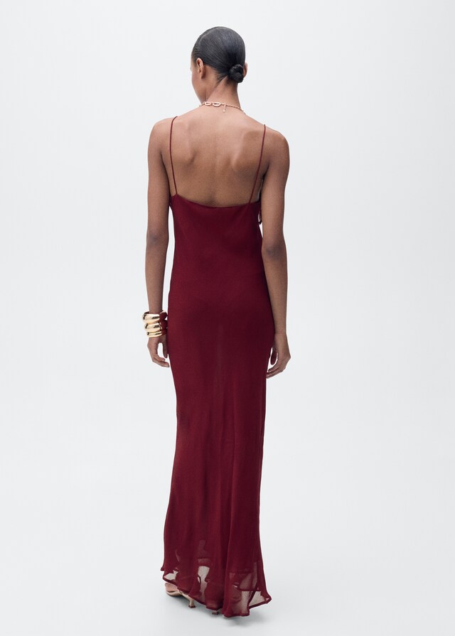 Mango Vestido gasa detalle volantes Ofertas de temporada