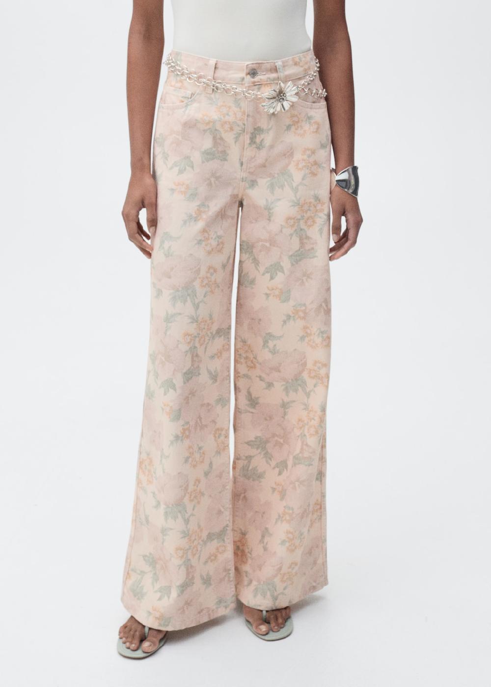 Mango Jeans wideleg estampado floral