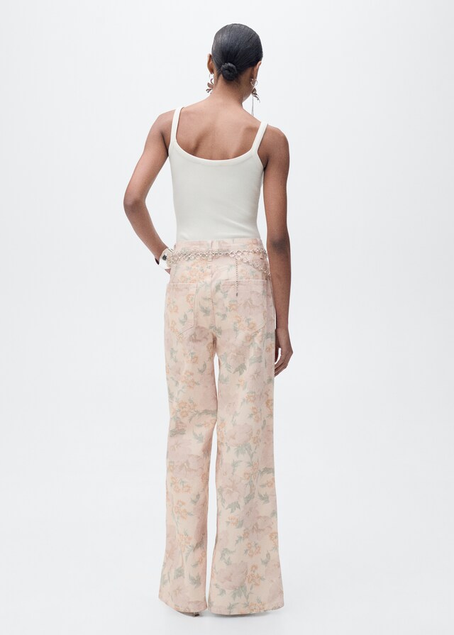 Mango Jeans wideleg estampado floral Rebajas de fin de temporada