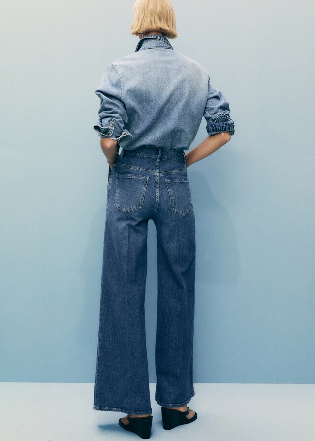 Mango Jeans wideleg tiro alto Precio ultrabajo