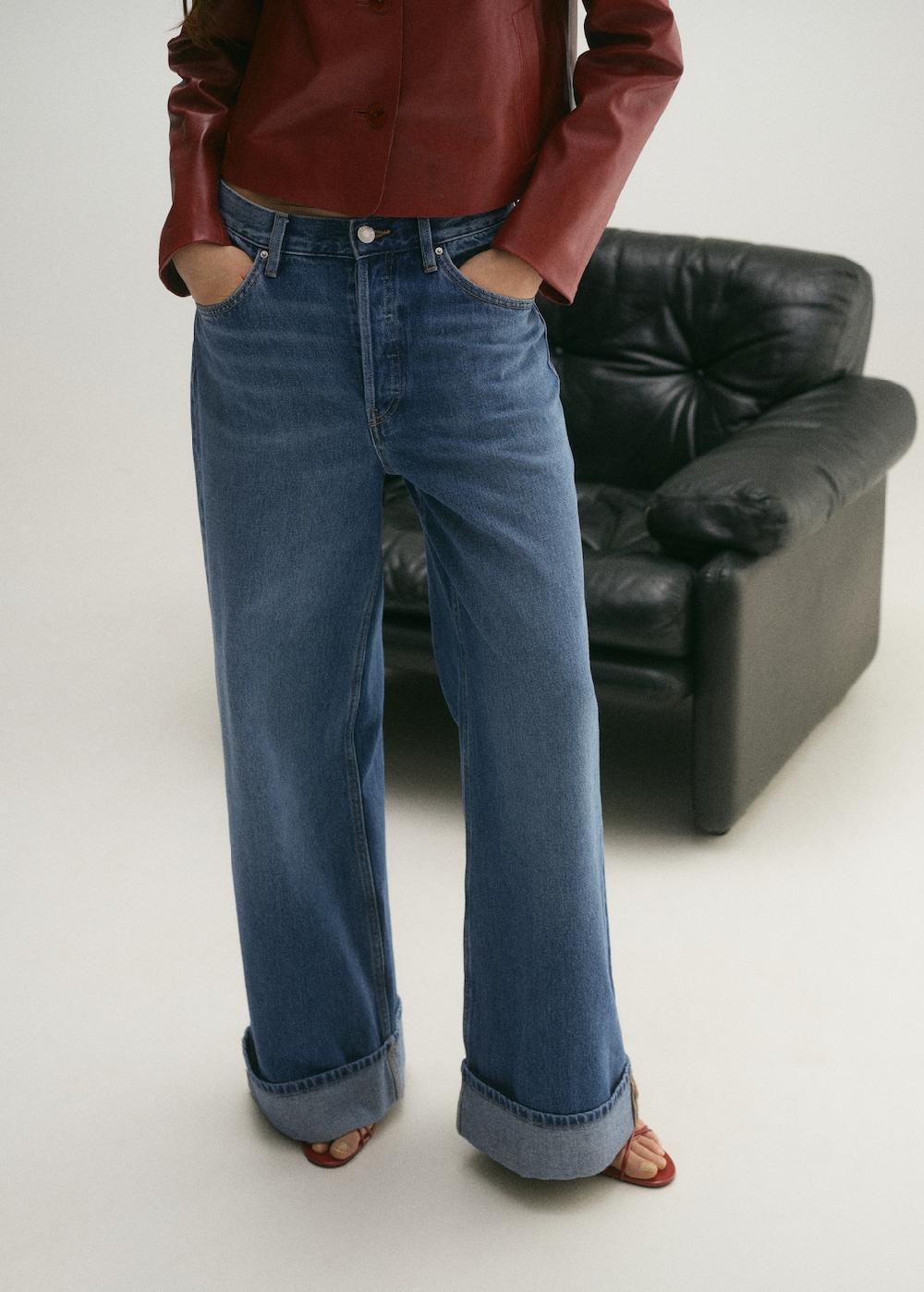 Mango Jeans wideleg bajo vuelto
