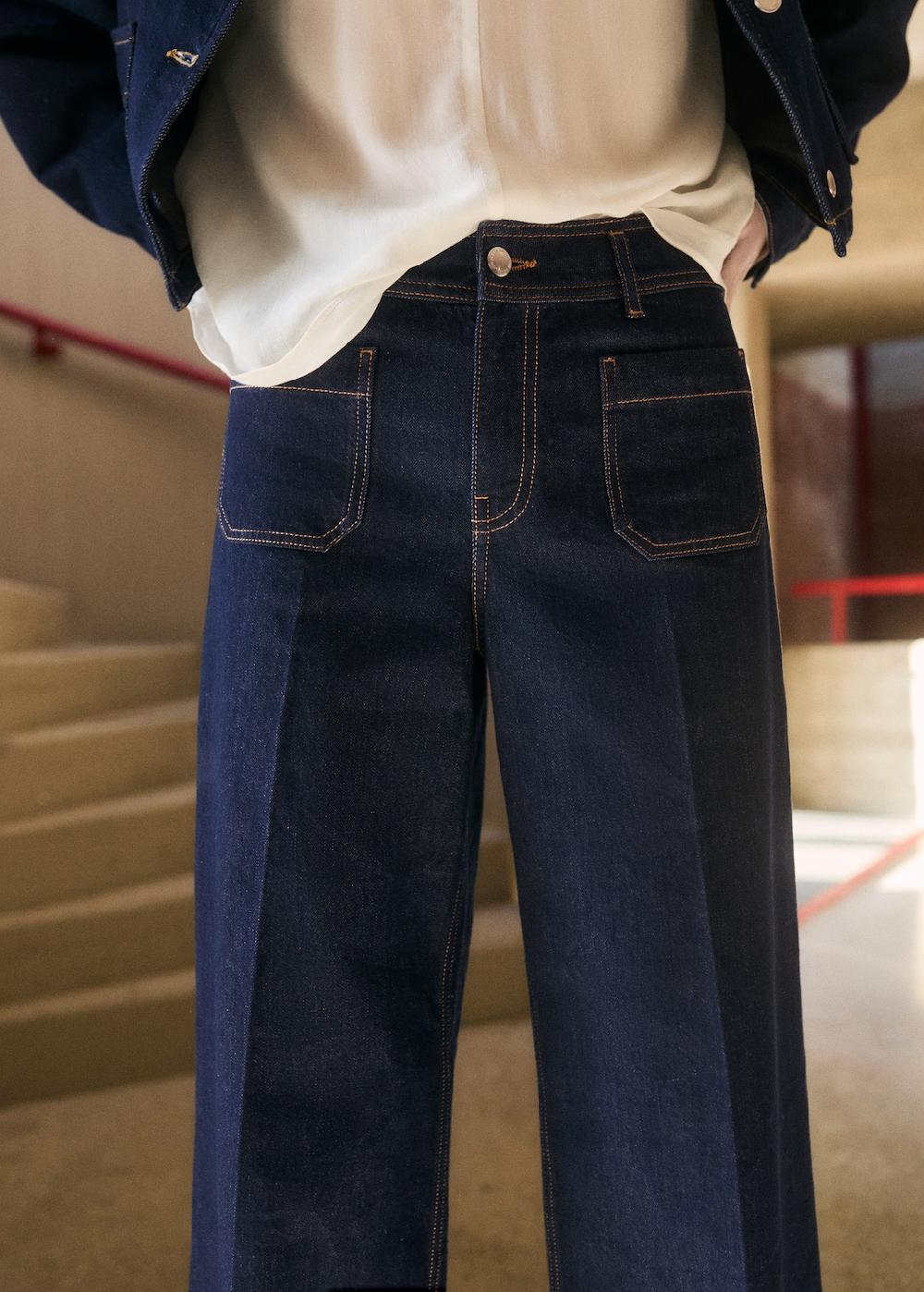 Mango Jeans wideleg bolsillos rinse wash