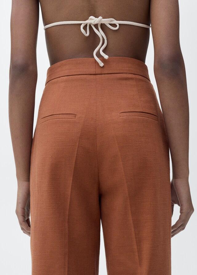 Mango Pantalón traje mezcla algodón y lino Ofertas