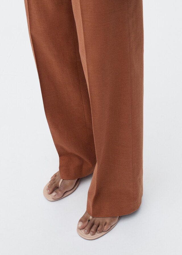 Mango Pantalón traje mezcla algodón y lino Ofertas