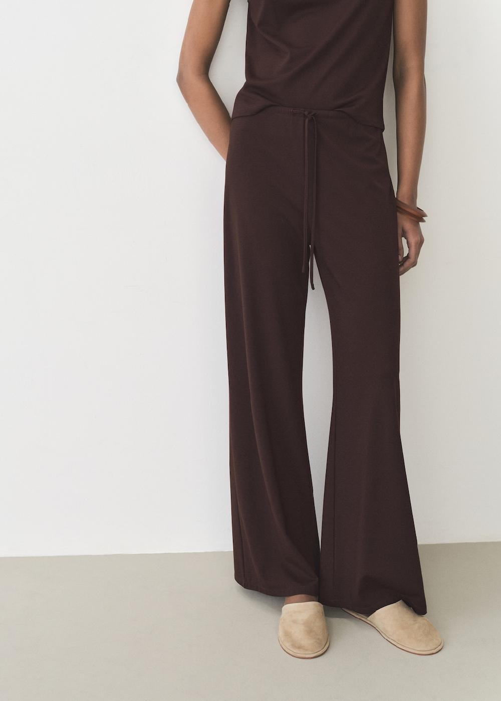 Mango Pantalón wideleg cintura elástica