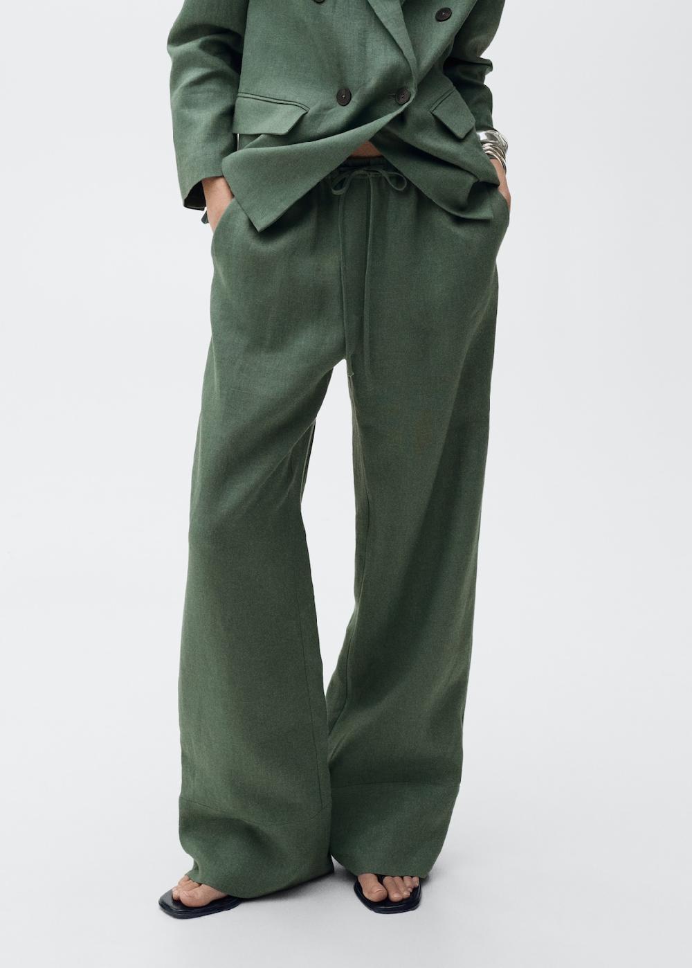 Mango Pantalón recto lino