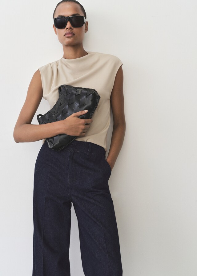 Mango Pantalón vaquero tiro alto wideleg Rebajas de fábrica