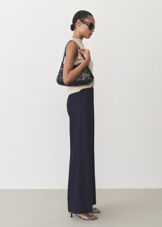Mango Pantalón vaquero tiro alto wideleg Rebajas de fábrica