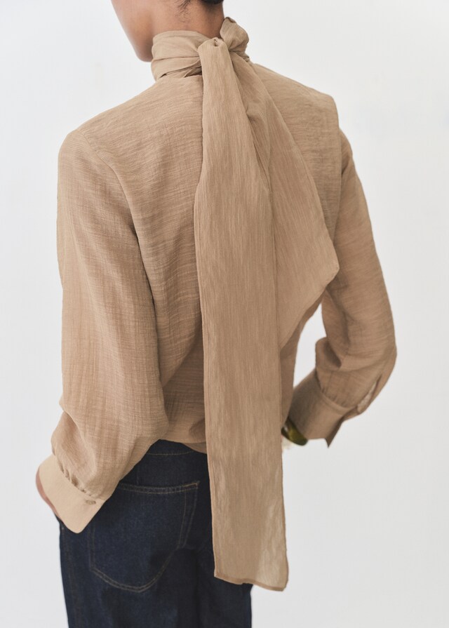 Mango Blusa textura lazada Oferta especial