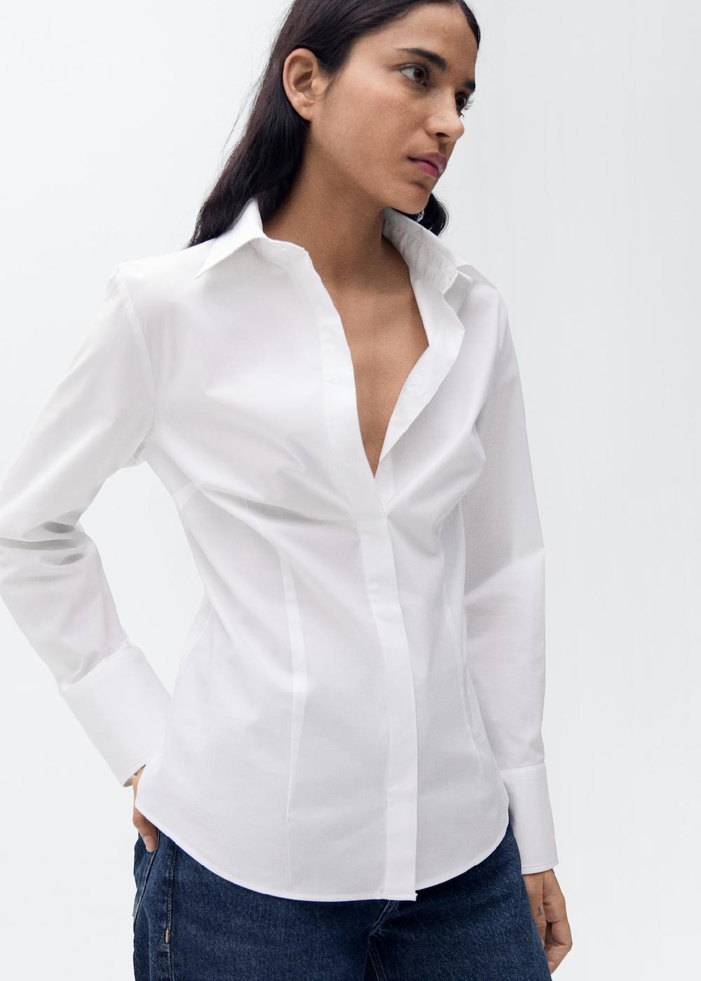 Mango Camisa algodón entallada