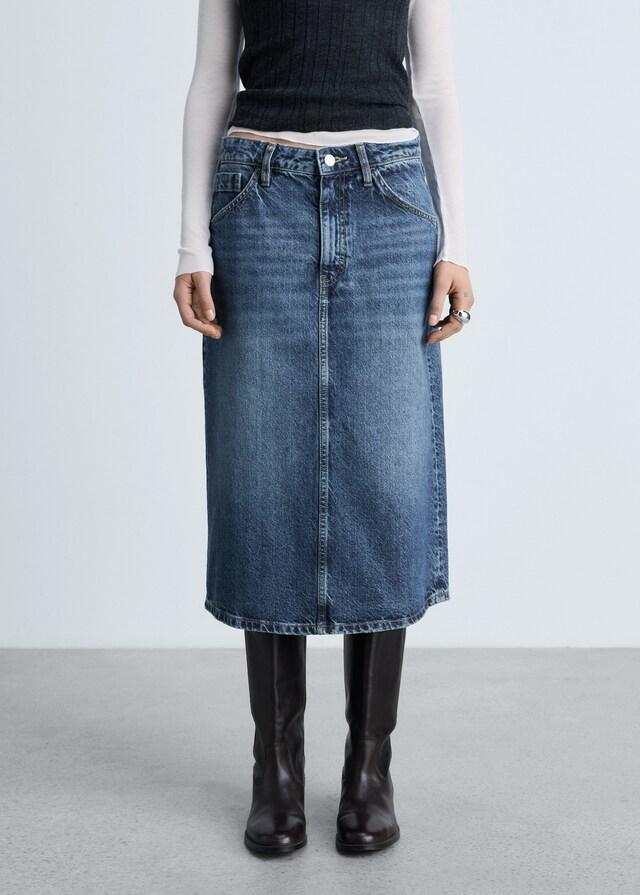 Mango Falda midi vaquera Promoción por tiempo limitado