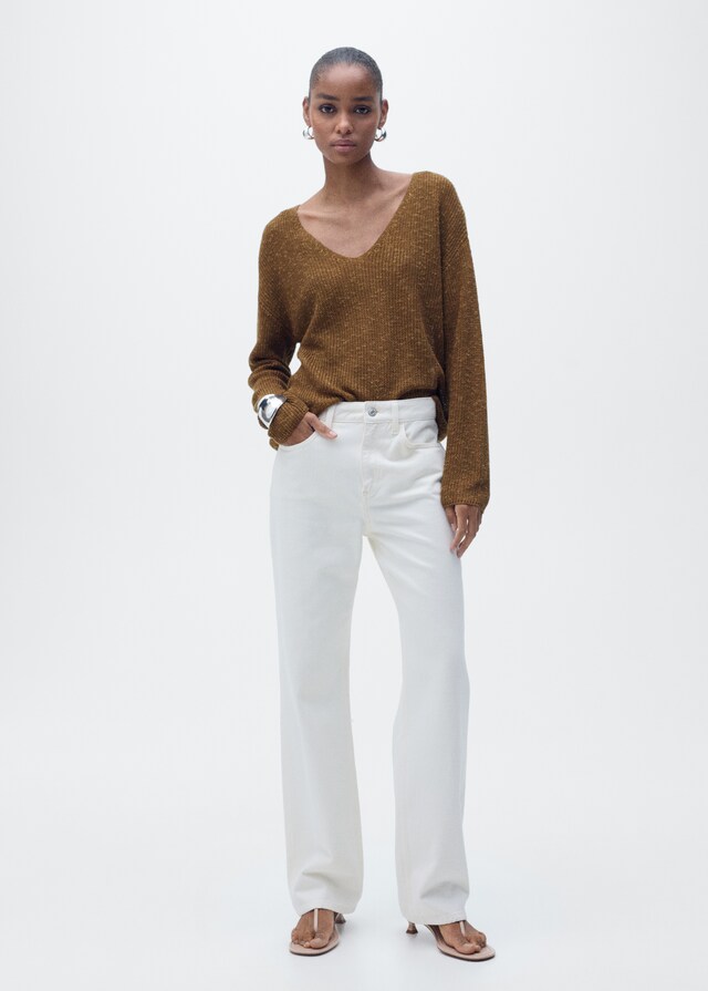 Mango Jersey punto cuello pico Ahorra y exporta