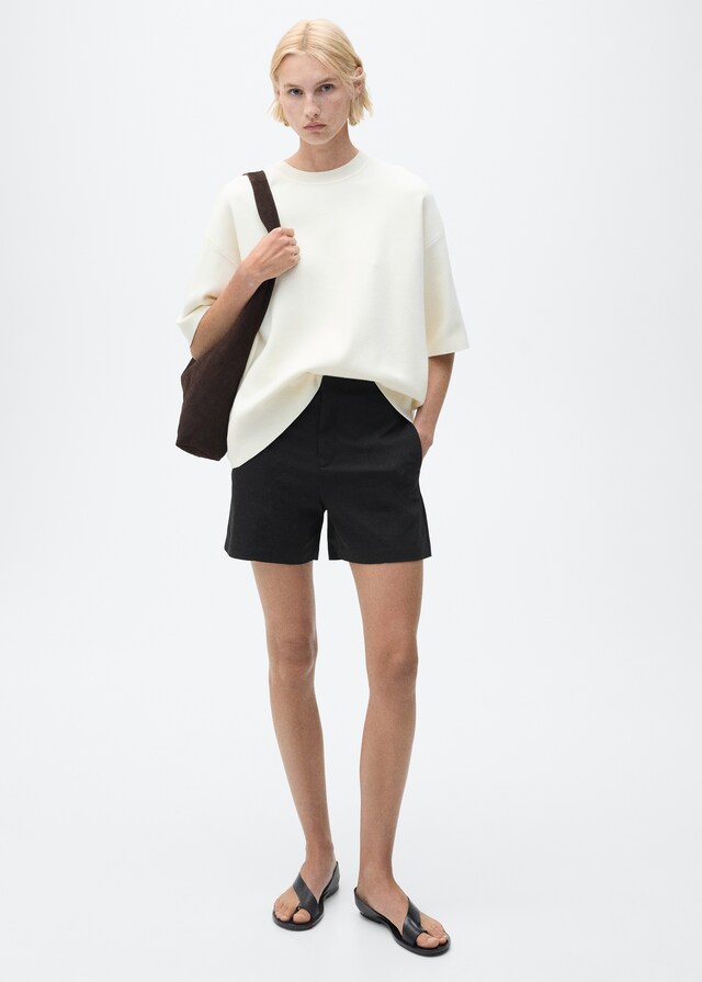 Mango Shorts algodón tiro alto Ofertas especiales