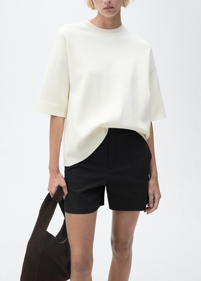 Mango Shorts algodón tiro alto Ofertas especiales
