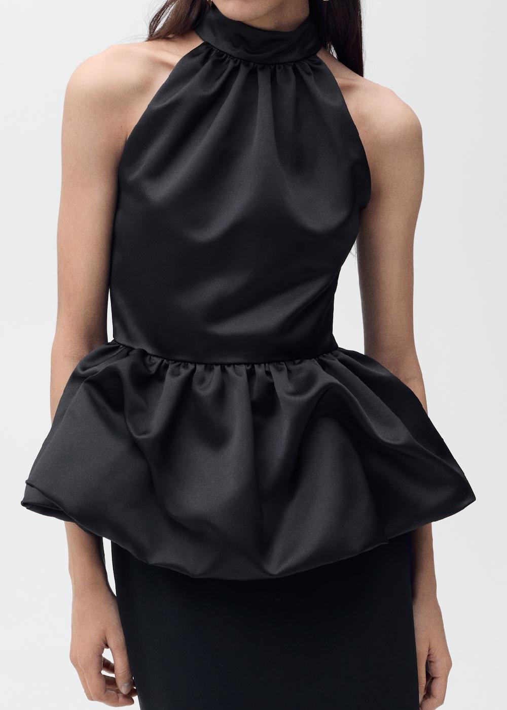 Mango Top cuello halter efecto globo
