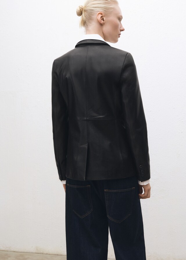 Mango Blazer piel botones Tienda
