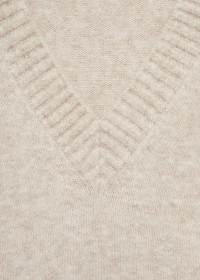 Mango Jersey punto cuello pico liso Envío gratis