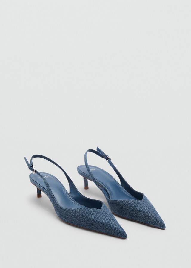 Mango Zapato denim tacón En oferta